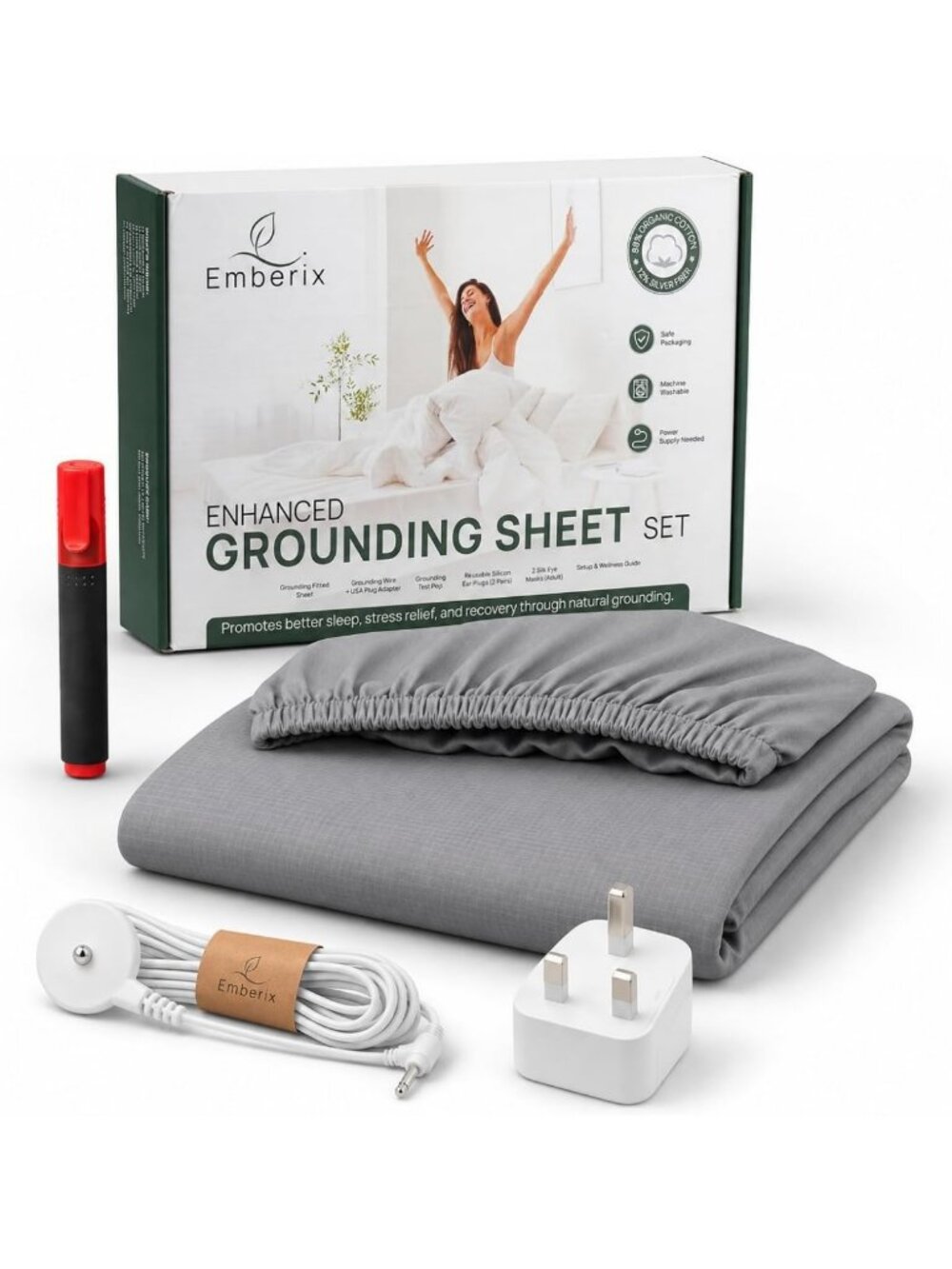 Queen Size Grounding Sheets - Silver Fiber Earthing & Organic Cotton Blend